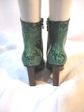 NEW DRIES VAN NOTEN GREEN PYTHON Ankle Bootie Boot 36 Snakeskin
