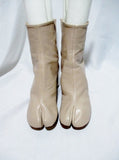 NEW MAISON MARTIN MARGIELA PARIS Split Toe TABI Bootie Boot 36 6 BEIGE Leather Womens