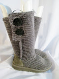 Girls Youth UGG AUSTRALIA 5649 CLASSIC CARDY KNIT Sweater BOOTS Shoes GRAY 3