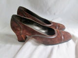 Womens SALVATORE FERRAGAMO 12387 ITALY Leather Suede Pumps 7.5 D Shoes BROWN