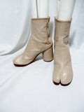 NEW MAISON MARTIN MARGIELA PARIS Split Toe TABI Bootie Boot 36 6 BEIGE Leather Womens