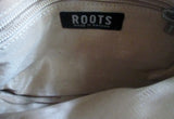 ROOTS CANADA Pebbled Leather "K" Shoulder Bag Purse Clutch BROWN Boho Indie Hippie