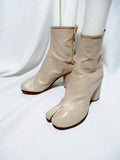 NEW MAISON MARTIN MARGIELA PARIS Split Toe TABI Bootie Boot 36 6 BEIGE Leather Womens