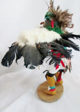 Handmade 14" KACHINA DOLL NATIVE AMERICAN Indian EAGLE DANCER Feather Shell