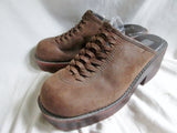 Womens PRIMA ROYALE Woven Leather Clogs Shoes Slip-On Mules BROWN 10 Hippie Boho