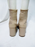 NEW MAISON MARTIN MARGIELA PARIS Split Toe TABI Bootie Boot 36 6 BEIGE Leather Womens