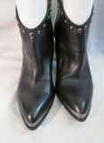 Womens B. MAKOWSKY QUINCY Leather Booties Moto Rocker BOOTS Shoes BLACK 8.5