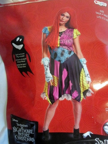 Adult Womens NIGHTMARE BEFORE CHRISTMAS SALLY Rag Doll Halloween Costume Disguise L 12-14