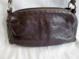 ROOTS CANADA Pebbled Leather "K" Shoulder Bag Purse Clutch BROWN Boho Indie Hippie