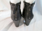 Womens B. MAKOWSKY QUINCY Leather Booties Moto Rocker BOOTS Shoes BLACK 8.5