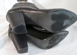 Womens B. MAKOWSKY QUINCY Leather Booties Moto Rocker BOOTS Shoes BLACK 8.5