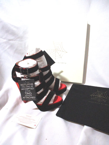 NEW CHARLOTTE OLYMPIA HORTENCIA Strappy Sandal HEEL Shoe BLACK 36.5