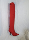 Womens CHERRY RED Clingy Thigh High Stiletto GOGO Boot FETISH 41 10.5