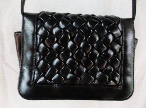 MICHIKO FOR MARKAY woven shoulder bag messenger crossbody purse satchel BLACK S