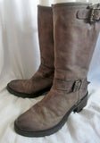 Womens FRANCESCO MORICHETTI Leather Riding Moto BOOTS 38 / 7.5 BROWN Rocker