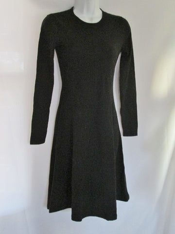 WOMENS RALPH LAUREN 100% Cashmere Clingy Jersey Dress S Black STATEMENT