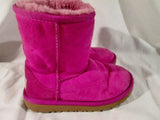 Toddler Little Girls UGG 5251T classic short suede boot sheepskin RASPBERRY PINK  11