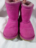 Toddler Little Girls UGG 5251T classic short suede boot sheepskin RASPBERRY PINK  11