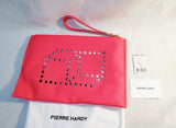NWT NEW PIERRE HARDY Clutch Pouch Wristlet CASE Bag NEON PINK Purse