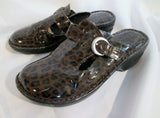 Womens BORN Faux Patent Leather Clog Shoe Slip-On Loafer Comfort BROWN 8 Mule
