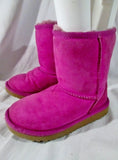 Toddler Little Girls UGG 5251T classic short suede boot sheepskin RASPBERRY PINK  11