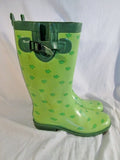 Womens  CAPELLI NEW YORK TURTLE ANIMAL PRINT Wellies Rain Boots Gumboots 8 GREEN