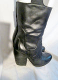 Womens MODERN VINTAGE THEO Western Cowboy Leather Cowgirl BOOT 6.5 Black ROCKER Buckaroo