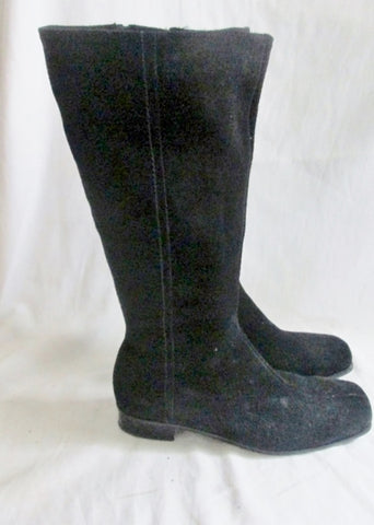 Womens LA CANADIENNE 22248 Suede Leather Tall BOOT Shoe Waterproof BLACK 9.5