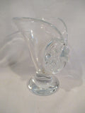 Signed Studio GLASS CHAMBERED NAUTILUS SEASHELL Vase Vessel CLEAR