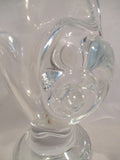 Signed Studio GLASS CHAMBERED NAUTILUS SEASHELL Vase Vessel CLEAR