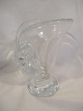 Signed Studio GLASS CHAMBERED NAUTILUS SEASHELL Vase Vessel CLEAR