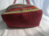 THE SAK Knit Vegan Hobo Tote Satchel Purse Beach Book Bag SUMMER STRIPE