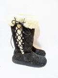 Womens UGG AUSTRALIA 5163 UPSIDE Suede Winter BOOT Shearling BLACK 10