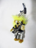 NEW PRADA CHARM BEAR KEYRING Keychain ROCKER GUITAR SILVER Fur