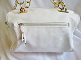 OLIVIA + JOY ZIP Vegan Faux Leather TOTE satchel shoulder bag duffle WHITE briefcase