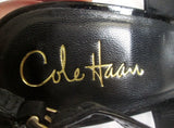 Womens COLE HAAN Leather Pump High Heel Shoe 7.5 BLACK NIKE AIR Strappy
