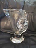 Signed Studio GLASS CHAMBERED NAUTILUS SEASHELL Vase Vessel CLEAR