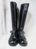 Womens J. CREW Leather HARNESS Moto Rocker BOOTS Shoes BLACK 6 Riding