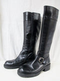 Womens J. CREW Leather HARNESS Moto Rocker BOOTS Shoes BLACK 6 Riding