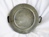 ANTIQUE Set  1790s 1800s CARPENTER HAMBERGER Pewter Round Warming Plate