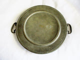 ANTIQUE Set  1790s 1800s CARPENTER HAMBERGER Pewter Round Warming Plate