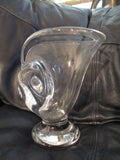 Signed Studio GLASS CHAMBERED NAUTILUS SEASHELL Vase Vessel CLEAR