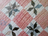 16.5" OLD THREADS Antique Quilt Collages PINWHEEL Framed Blanket Americana Handmade