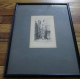 Antique Vintage SIGNED PARIS LA RUE GRENIER LITHOGRAPH FRANCE Picture ART