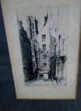 Antique Vintage SIGNED PARIS LA RUE GRENIER LITHOGRAPH FRANCE Picture ART