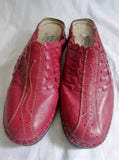 Womens SPRING STEP HANDMADE Leather Clog Shoe Slip-On Loafer Mule RED 40 / 8.5 Woven