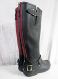 Womens STEVE MADDEN TSUNAMI Zipper Steampunk Rain Boots Wellies BLACK 10