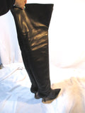 NEW CELINE PARIS Leather Thigh High Boot ITALY 37 BLACK Womens