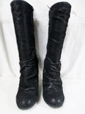 COCONUT WILLA Slouch Faux LEATHER Moto BOOT Shoe Buckle BLACK 9 High Heel