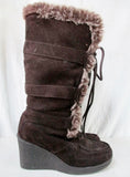 Womens AMERICAN EAGLE OUTFITTERS Sherpa Mukluk Vegan BOOTS 6.5 BROWN